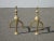 1950s Vintage French Country Brass Fireplace Andirons For Sale - Image 5 of 13