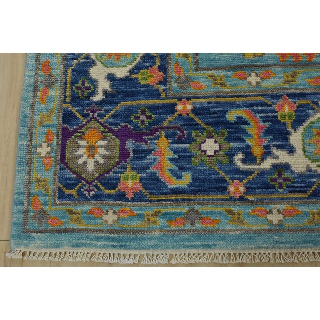 Anatolia Rug 7’11” X 9’10” Blue Wool Modern Hand-Knotted Oriental Carpet For Sale - Image 12 of 15