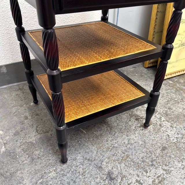 Colonial Revival Turned Leg Cane Side Table For Sale - Image 11 of 12