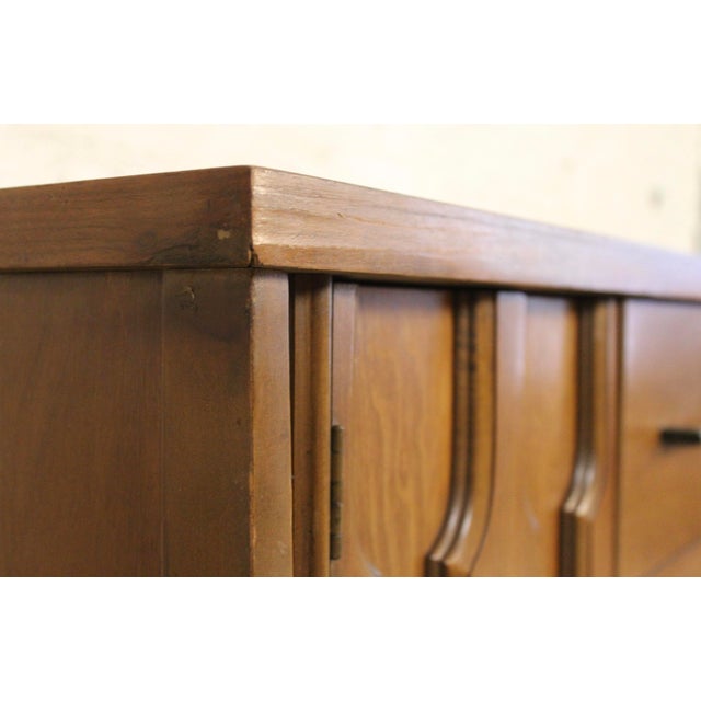 Vintage Mid-Century Modern Three Drawer Walnut Dresser For Sale - Image 12 of 12