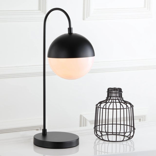 Modern Globe 20.5-Inch H Table Lamp - Black For Sale - Image 4 of 5