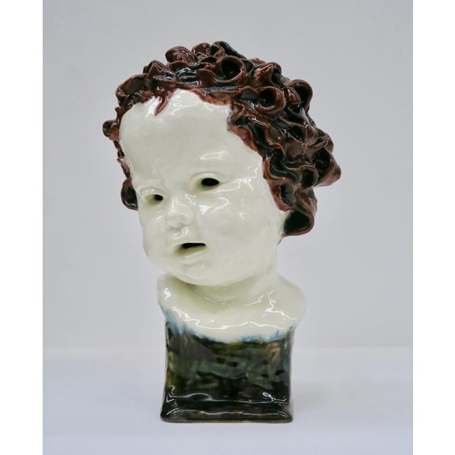 Austrian Ceramic Head Sculpture by Friedrich Goldscheider, 1923 For Sale - Image 3 of 8