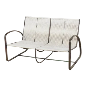 1950s Walter Lamb for Brown Jordan Bronze Patio Settee, Attributed