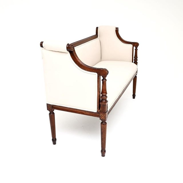 Antique French Scroll End Settee, 1880 For Sale - Image 3 of 11
