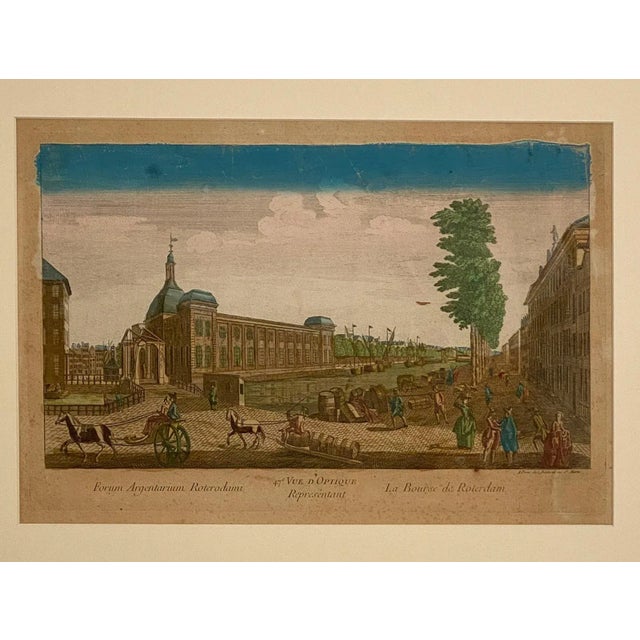 A late 18th Century Vue d'optique, engraving, of "La Bourse de Roterdam", circa 1775