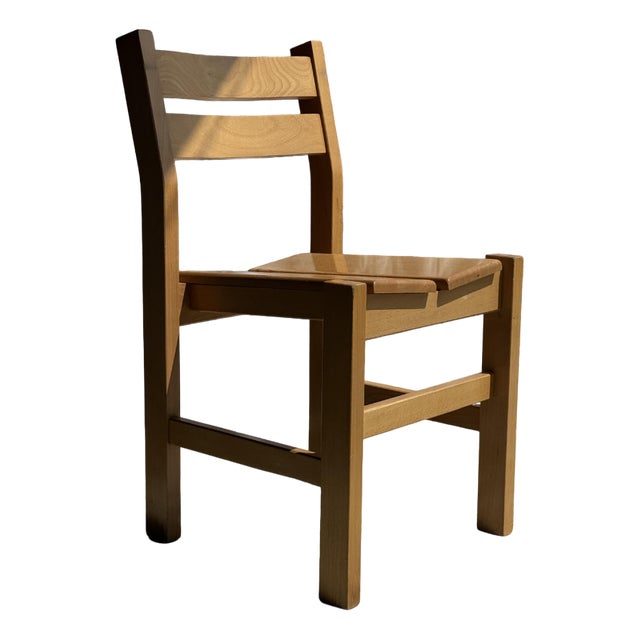 Vintage Brown Pine Chair For Sale