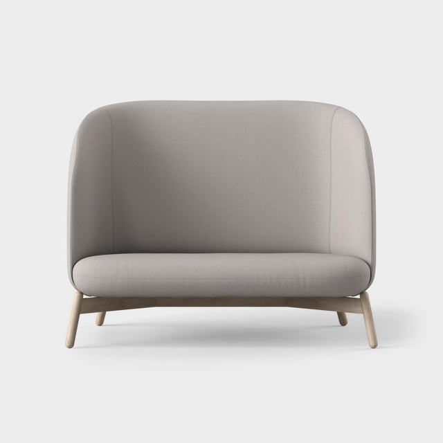 Mid-Century Modern Halle Nest Easy Sofa in Pink Wool With Solid Oak Base — Designed by Form Us With Love For Sale - Image 3 of 4