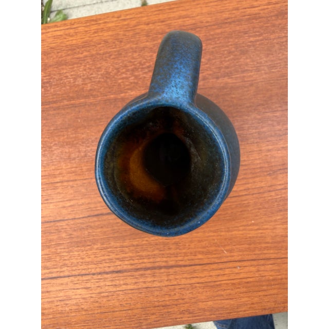 1970s Ruscha Keramik 312 Fat Lava Vase Blue Black Kurt Tschörner West Germany For Sale - Image 5 of 5