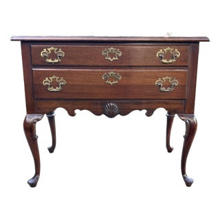 Mid 20th Century Solid Mahogany Queen Anne Lowboy Chest For Sale