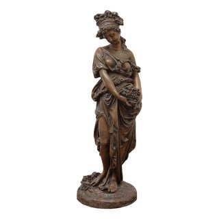 European Artist, Allegorical Young Woman Spring, 19th Century, Bronze For Sale