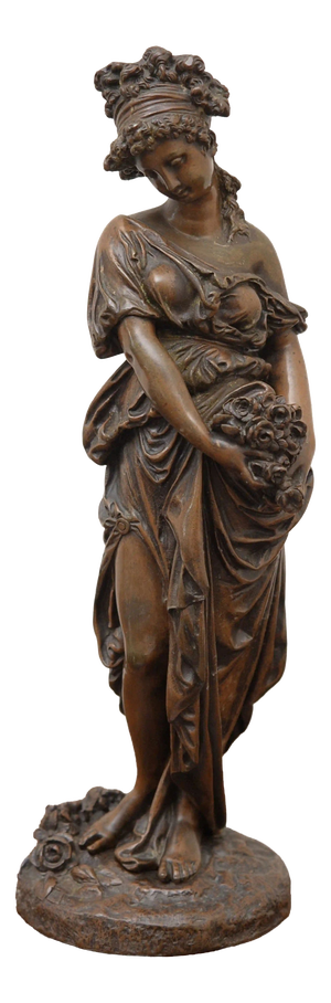 European Artist, Allegorical Young Woman Spring, 19th Century, Bronze