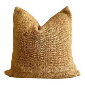 Custom Wool Pillow in Gold Moss With Down Insert