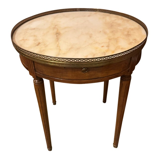 1900s Antique French Louis XVI Mahogany Marble Table For Sale