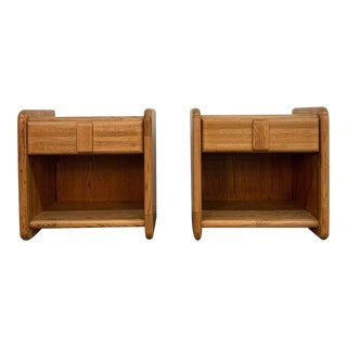 1980s Vintage Oak Nightstands - a Pair For Sale