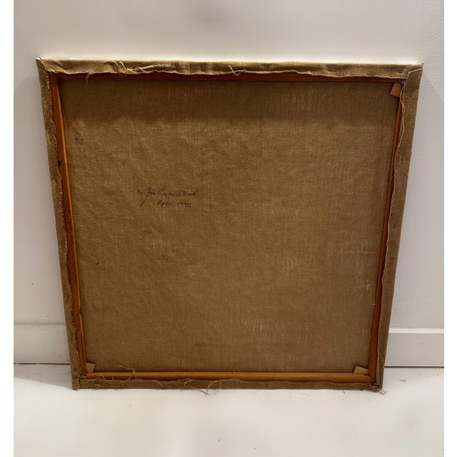 This large abstract expressionist painting by Jon Atac, created in 1990, is a bold and dynamic composition of blue, green,...