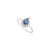 14k Gold 1ct Pear Shape Blue Sapphire Diamond Halo Art Deco Ring Size 4 For Sale - Image 4 of 15