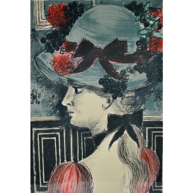 Paul Delvaux、LES DEUX AGES、画集画、新品額装付 paul-delvaux-1897-1994-chapeau