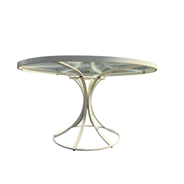 Vintage Woodard Metal Patio Outdoor Dining Table For Sale In New York - Image 6 of 10