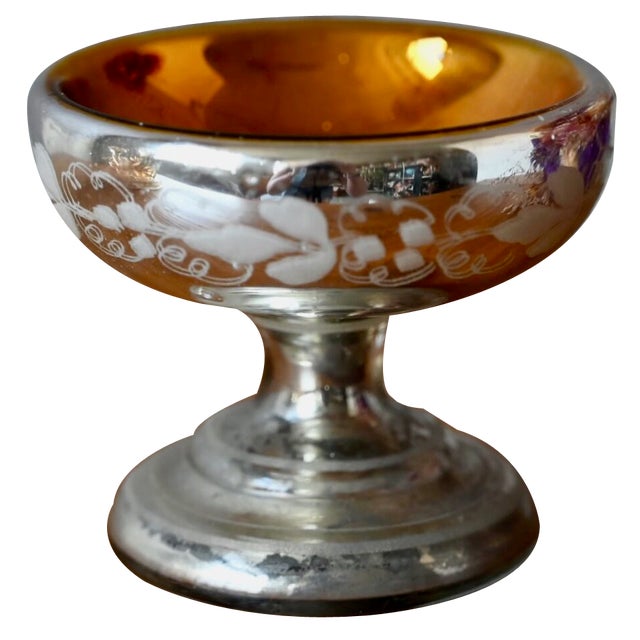 Swedish Mercury Glass Ring Cup For Sale