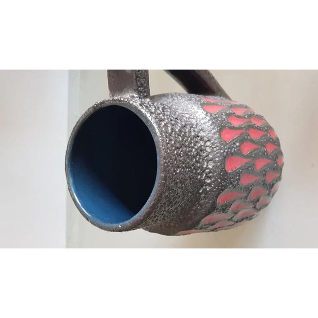 Fat lava Art Vase super rare black and red "Strawberry" Decor. G: This original vintage vase was produced in the 1970s in...