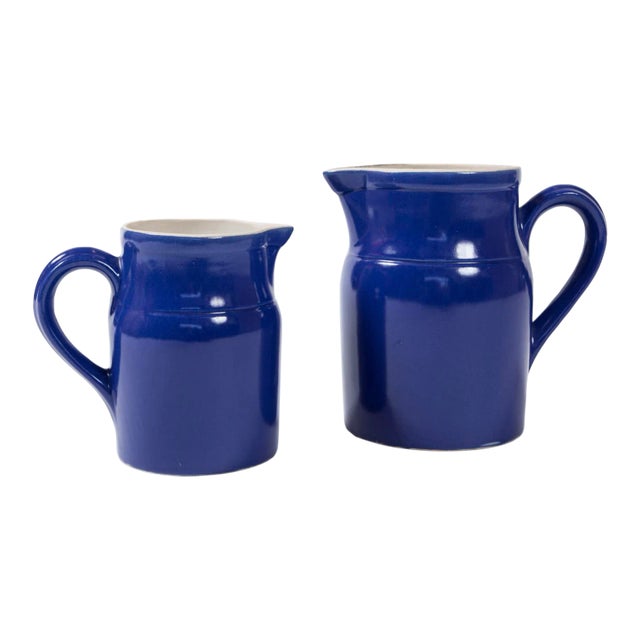 Two Vintage Ceramic Dairy Pitchers, Digoin, France, 1960's For Sale