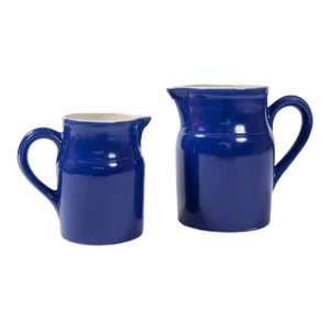 Two Vintage Ceramic Dairy Pitchers, Digoin, France, 1960's