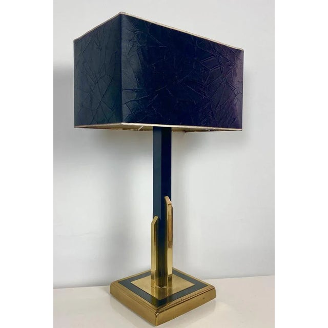 Vintage Gold and Brass Black Table Lamp, 1970s For Sale - Image 6 of 17