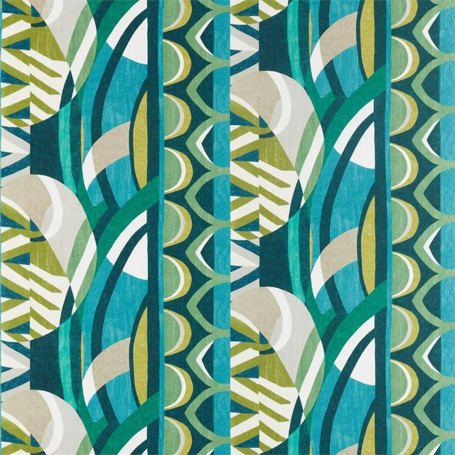 Harlequin Atelier Fabric in Emerald / Zest / Marine - a Sample For Sale
