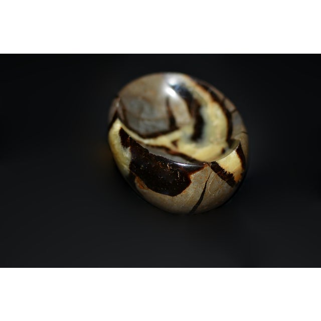 Septarian Bowls African Gemstone With Yellow Crystals Set of 2 For Sale - Image 4 of 12