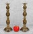 A Pair of 1970's Chinese Brass Mantle Candlestick Holders Solid Brass with a Mild Tarnished Finish Decorative Pierced...