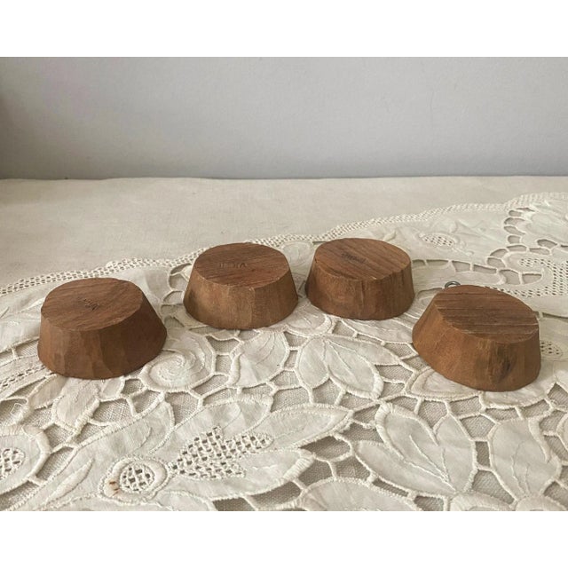 Brown Vintage Indian Wood Block Printing Stamps - Set of 4 For Sale - Image 8 of 10