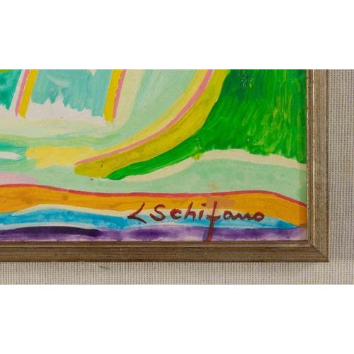 Luciano Schifano, Landscape, Oil on Cardboard, 1980s For Sale - Image 3 of 4