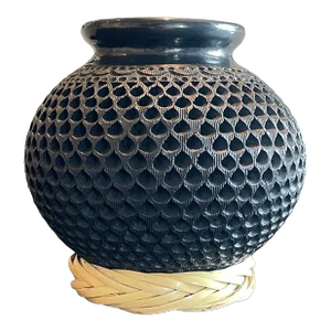 Mexican Oaxacan Black Clay Olla Vessel