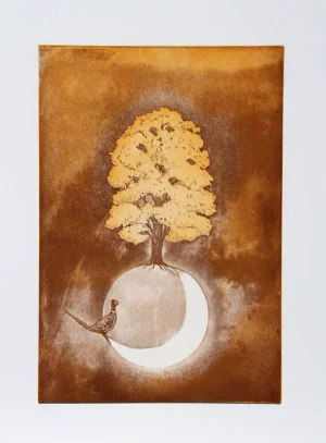 Laventhol, "Pheasant and Tree," Aquatint Etching