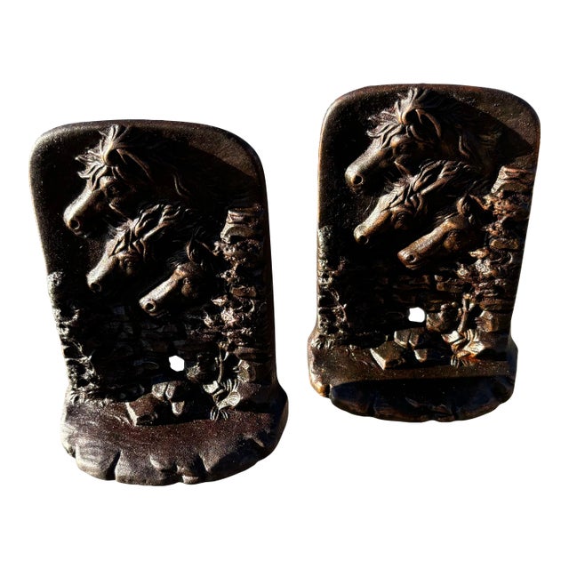 Pair of Judd Company Arabian Horse Bookends Circa 1925 For Sale