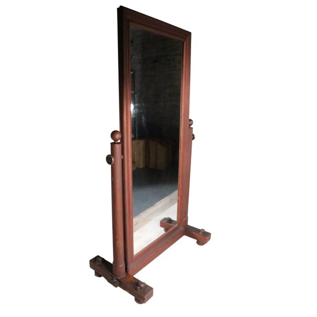 Arts and Crafts Style Full Length Cheval Dressing Mirror For Sale - Image 12 of 13