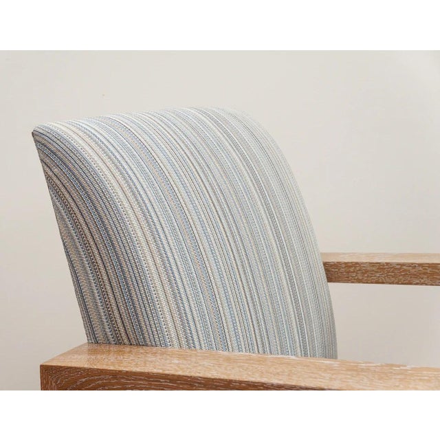 Paris Lounge Chair with Striped Upholstery For Sale - Image 4 of 5