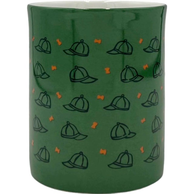 Contemporary 1990s Hermès Paris Green Equestrian Jockey Cap Mug For Sale - Image 3 of 12