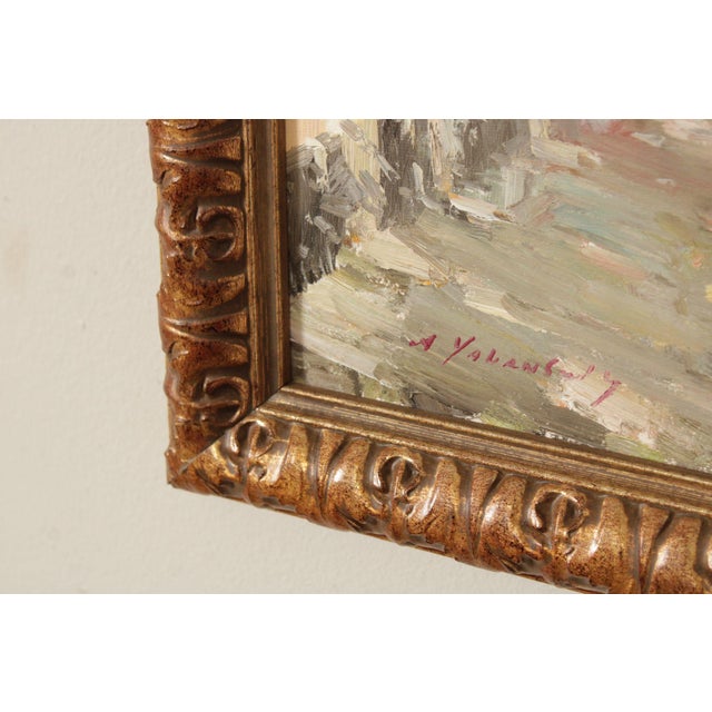 Amy Yalanskyi Impressionist Style Oil Painting, Courtyard Afternoon For Sale - Image 9 of 12