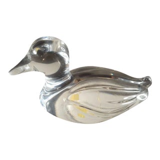 Vintage German Princess House Pets Clear Crystal Duck Figurine For Sale
