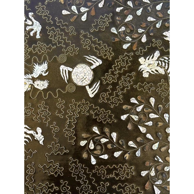 Korean Low Lacquer Table with Elaborate Inlays For Sale - Image 12 of 12