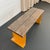Late 20th Century Late 20th Century Industrial Pine Wood and Yellow Steel Slat Bench or Coffee Table For Sale - Image 5 of 7