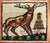 mid 20th century mini Turkish Rug depicting a deer Details rug no. j3834 size 1' 4" x 1' 8" (41 x 51 cm)