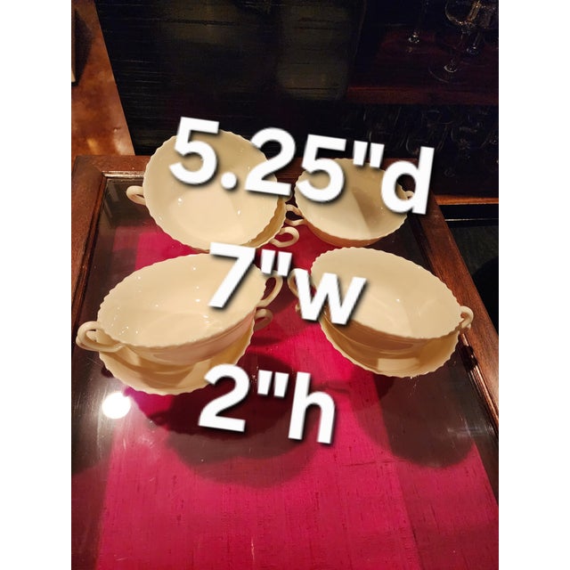 Seven Lenox soup bowls in the Gadroon Pattern off white 1933.