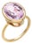 14k Yellow Gold Bezel Set Kunzite Solitaire Ring Weighing 8.56 Carats, Size 6 For Sale