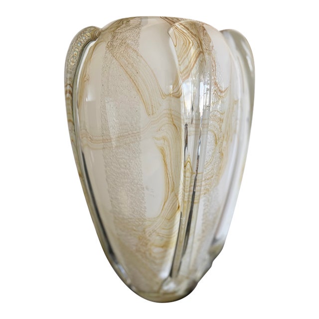 Large Scale Vintage Murano Style Teardrop Art Glass Vase For Sale