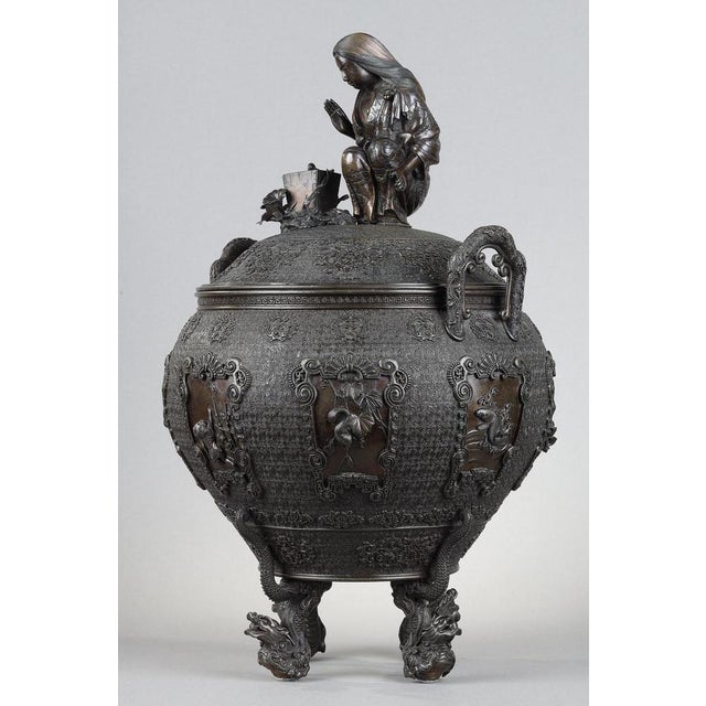 Large Perfume Burner or Koro by Oshima Joun, 1870s For Sale - Image 3 of 18