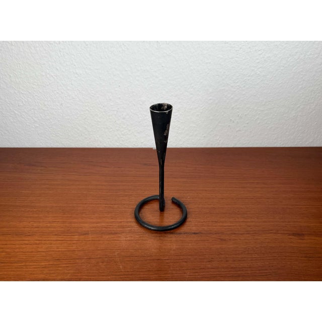 Mid-Century Modern Brutalist Wrought Iron Candleholder, 1960s For Sale - Image 5 of 10
