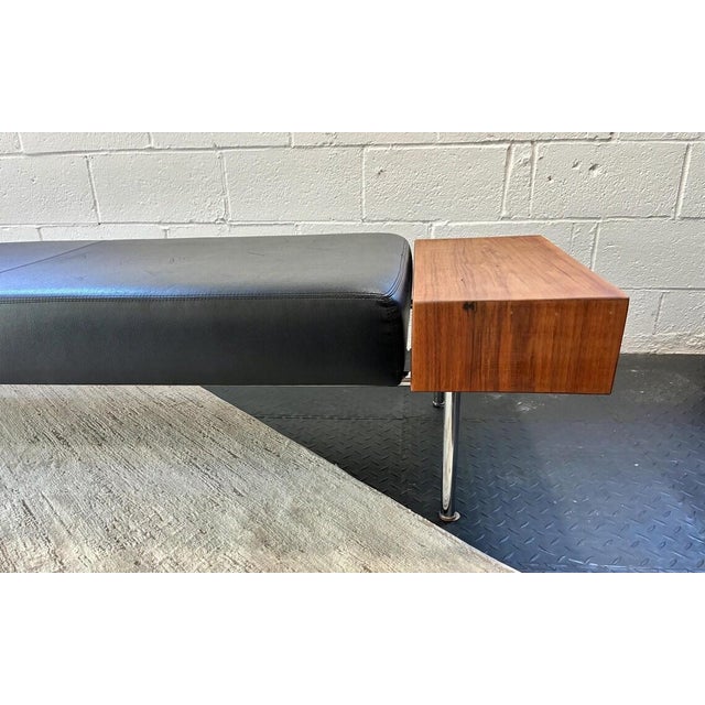 Leather and Wood Gallery Style Modern Bench From Keilhauer of Canada For Sale In New York - Image 6 of 12
