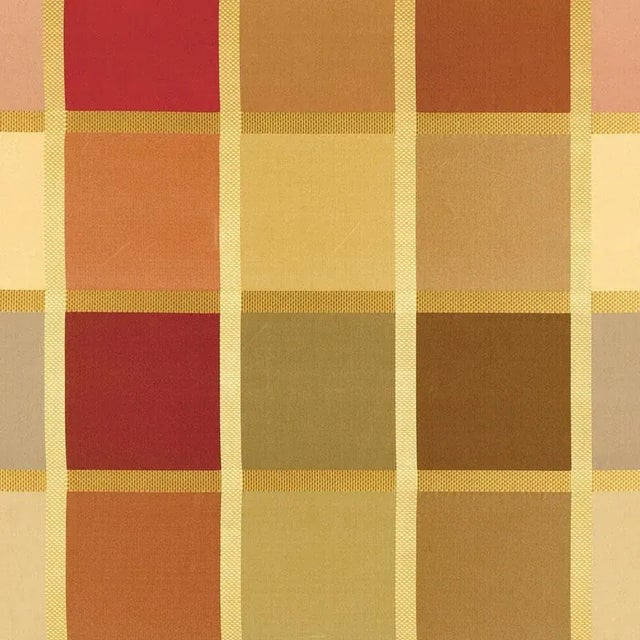 Sample - Schumacher Navsari Silk Plaid Fabric in Currant For Sale